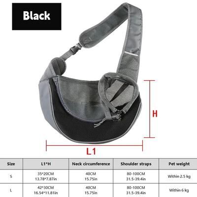 Uplift Treasures Breathable Dog Sling Carrier Backpack black s