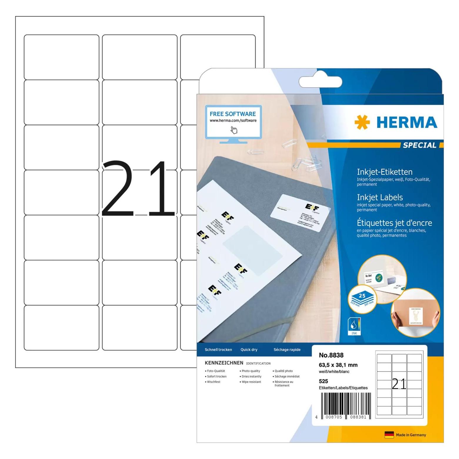 Herma Inkjet Adressetiketten A4 (8838)