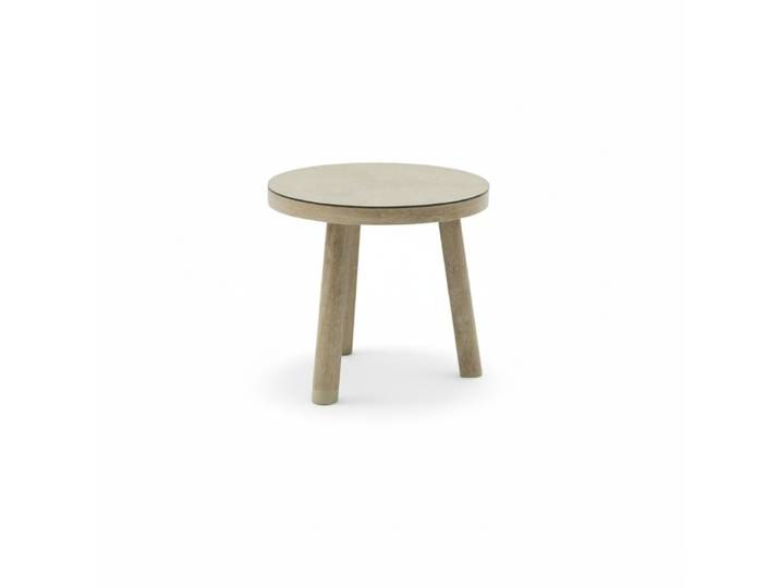 Beau koffietafel aluminium + keramiek Natural 50cm rond