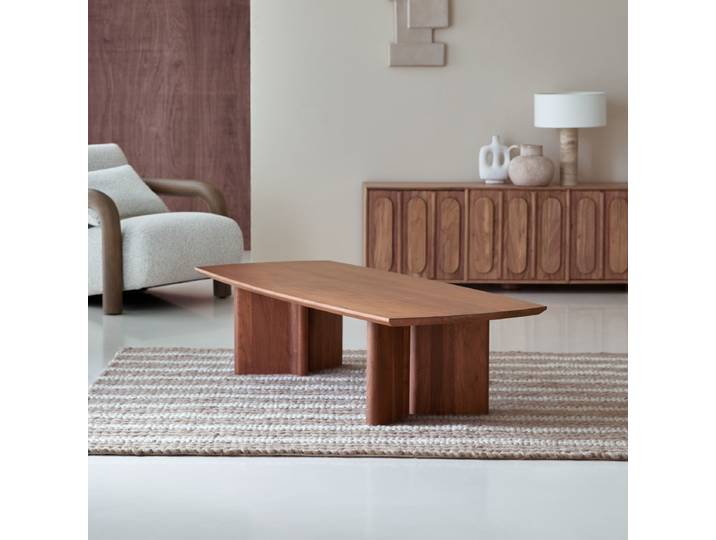Couchtisch aus massivem Akazienholz Suzanne - Dunkelbraun - Acacia