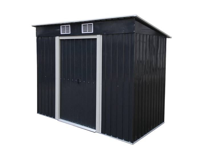 Abri métal toit mono pente HABRITA / 3,12 m2 / double porte largeur 74 cm et hauteur 154 cm