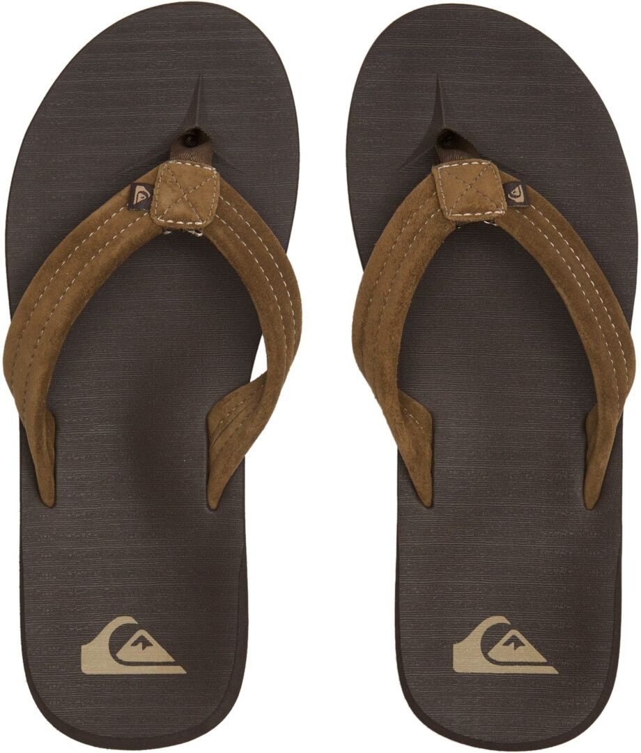 Sandale QUIKSILVER "Carver Suede Core", Herren, Gr. 10 (43), braun (braun 1), Obermaterial: Leder / Aussensohle: Synthetischer Gummi., Schuhe Sandale braun 1 10 (43)