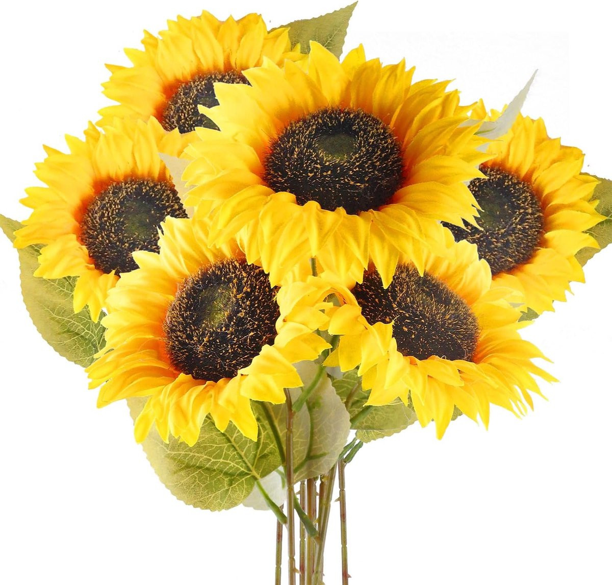 Kunstmatige zonnebloem decoratie met 6 takken, geel