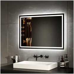 Emke, Spiegel, Badezimmerspiegel mit Beleuchtung 70*50cm,Beschlagfrei, 3000K/6500K,Tast Schalter (70 x 50 cm)
