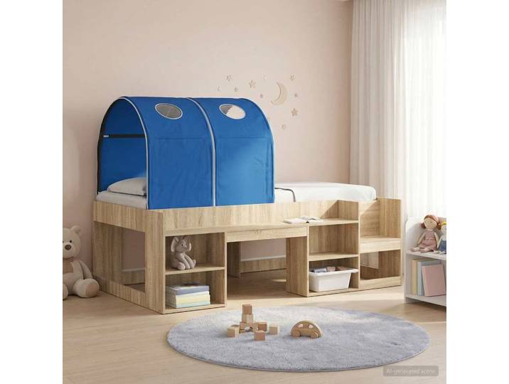 vidaXL Bett-Tunnel für Kinder-Hochbetten 2 stk. Blau Polyester