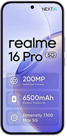 Realme 16 Pro 17,3 cm (6.8'') Doppia SIM 5G 8 GB 512 GB 6500 mAh Viola