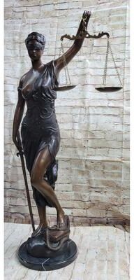 Bronzhaus Blind Lady Justice Justica Bronze Metal Statue Sculpture Attorney Gift Lawyer 36 Inches X 24 Inches