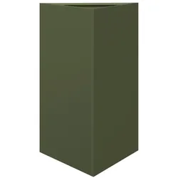 Helloshop26 - Dreieckiger olivenförmiger Hochbeetkasten für Pflanzen Blumen und Terrasse/Garten 50 x 43 x 75 cm grüner Stahl 02_0038714