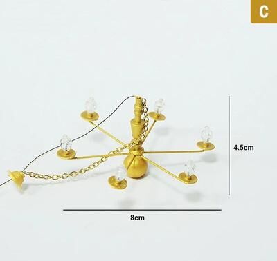 Inspired Living 3V Dollhouse Chandelier Mini LED Dollhouse Light For Miniature Rooms c