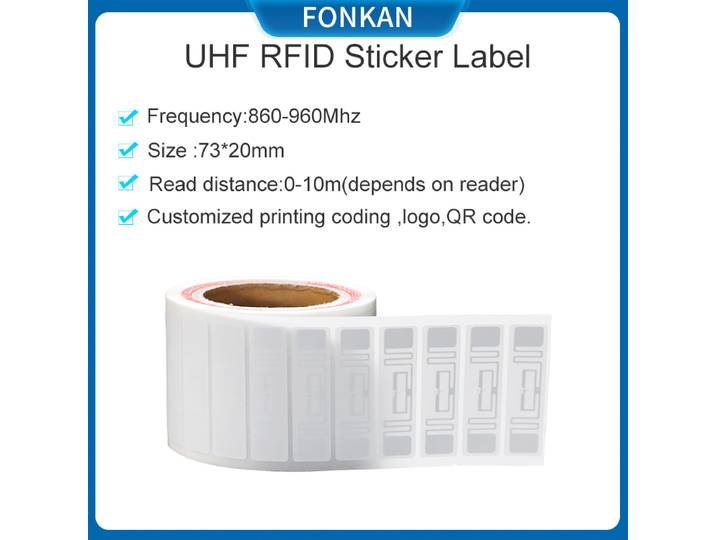 Étiquette RFID UHF 73x20mm, 1000 pièces, autocollant passif en papier, étiquette longue portée 860Mhz 960Mhz pour la gestion des entrepôts UHF RFID