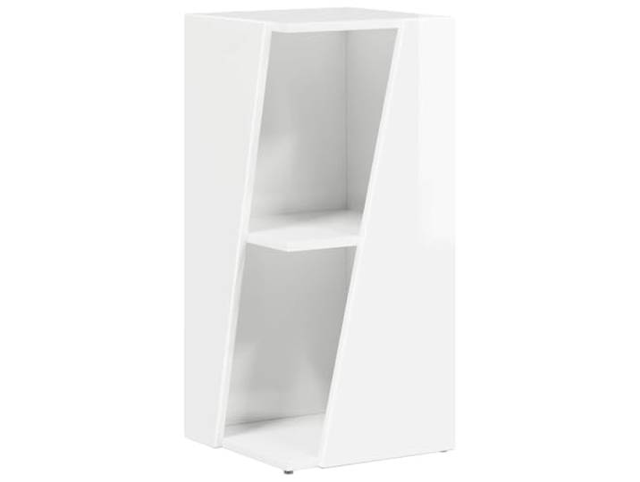 HFXHIJXQ Seitenregal Hochglanz Weiß 33x32x70,5 cm Holzwerkstoff Standregal Kompaktes Beistellregal mit Bodenschutz für Wohnzimmer, Schlafzimmer und Büro, Belastbar bis 15 kg je Ebene.