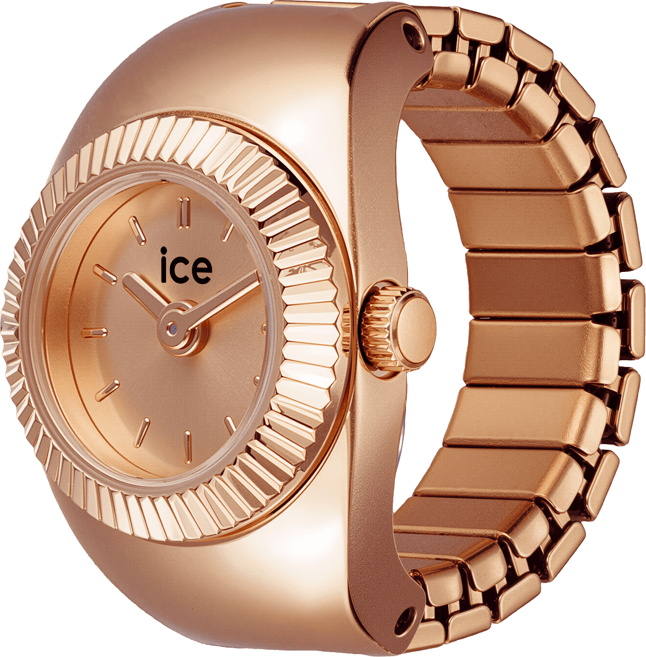 Uhrenring ICE-WATCH "Chouchou", rosa (roségoldfarben, roségoldfarben, roségoldfarben), Armbanduhren, Damen, Roségoldfarben, Quarzuhr, Damenuhr, Edelstahlringschiene, analog