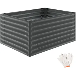 TecTake GmbH tectake Hochbeet Salvia verzinkt 120x90x62cm 650L Gartenhochbeet Pflanzkasten Metall Gemüsegarten offener Boden grau