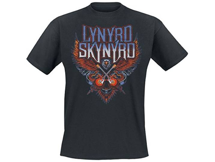 Lynyrd Skynyrd Crossed Guitars TS, Zwart, S