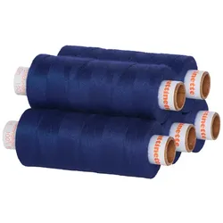 buttinette Universal-Nähgarn, Stärke: 100, 5er-Pack, royal