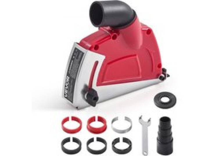 VEVOR Capot de Protection pour Meuleuse d'Angle 100-125 mm, Capot Anti-poussière pour Meuleuse Angulaire, avec 6 Rondelles de Serrage, Adaptateur de Tuyau d'Aspirateur, Profondeur de Coupe Réglable