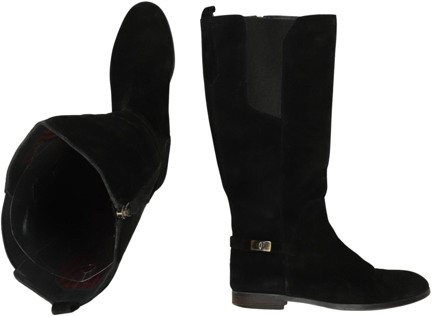 Tommy Hilfiger Damen Stiefel, Schwarz, Gr. EU 40, Leder - Second Hand