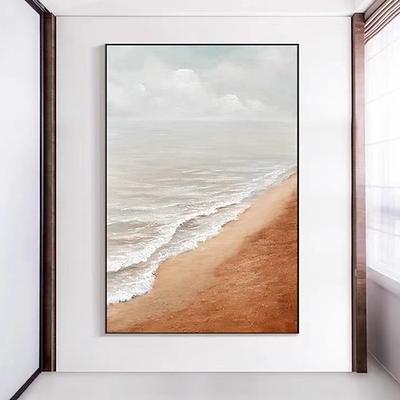 handgemaltes großes Wandkunst-Abstraktes Ozean-Gemälde, 3D-Ozean-Texturgemälde, Meereswellen-Gemälde, Original-Ozean-Kunst, Original-Strand-Wohnkultur, gespannter Rahmen, fertig zum Aufhängen