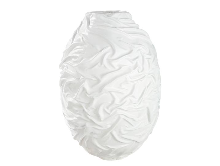 Bodenvase Drapes organisch Ø 42cm Weiß