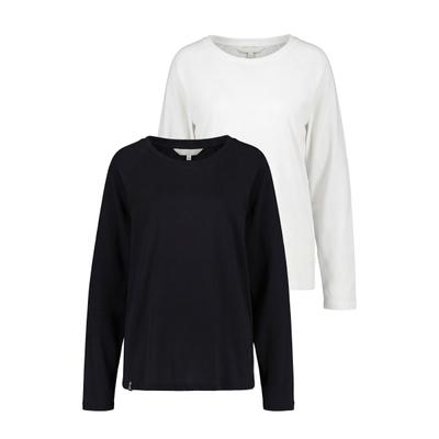 Langarmshirt ALIFE & KICKIN "Damen GaiaAK A Langarmshirt, Shirt", Damen, Gr. M, schwarz, weiß, 100% Baumwolle (Bio), Shirts Langarmshirt, leichtes Jersey-Oberteil aus Bio-Baumwolle mit Raglan-Schnitt