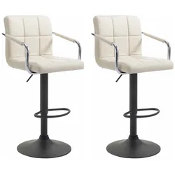 CLP 2er Set Barhocker Lucy V2 schwarz   Farbe: creme, Gestell Farbe: schwarz