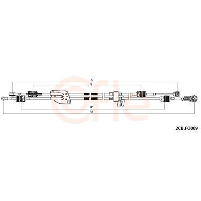 COFLE Seilzug, Schaltgetriebe 2cbfo009 für Ford