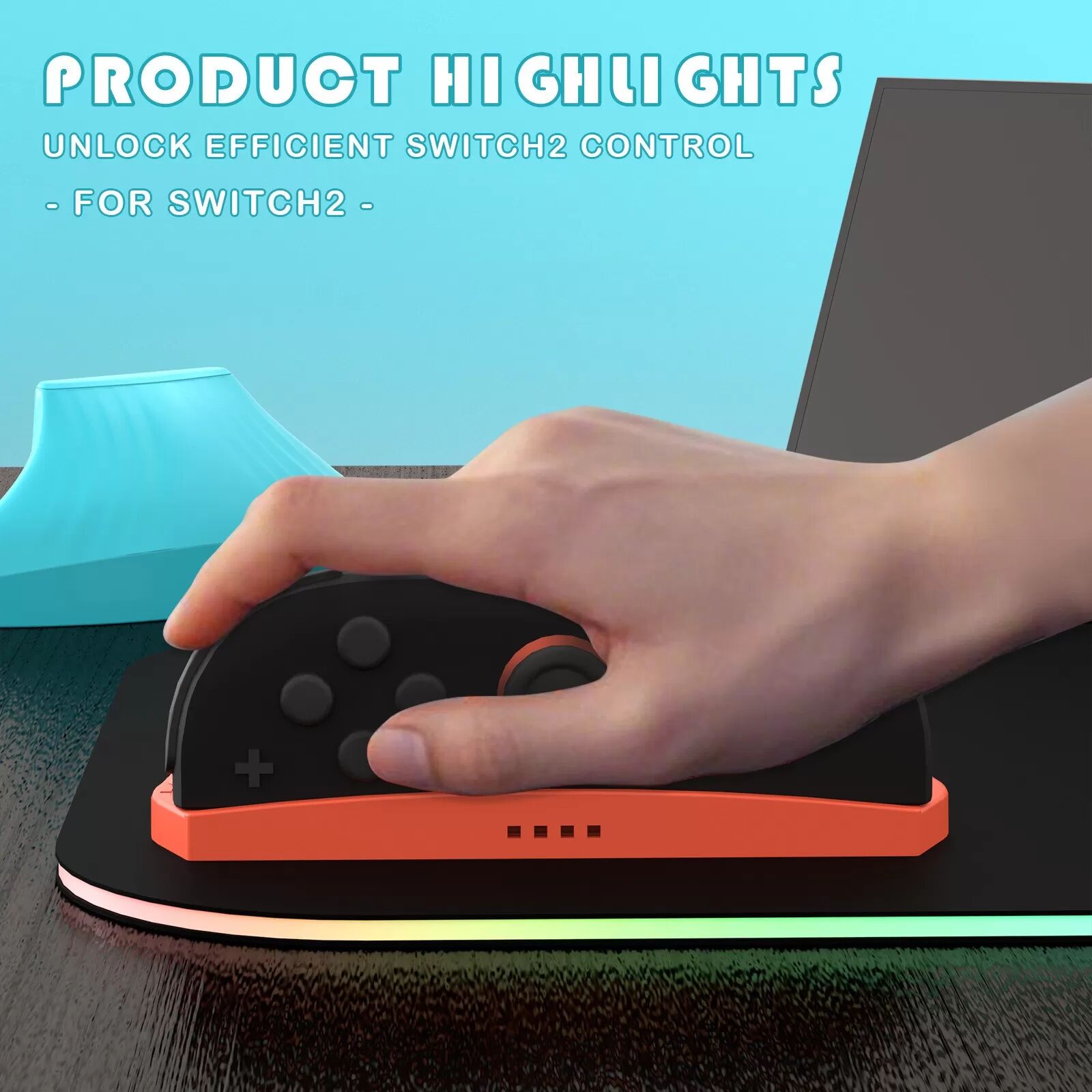 INF Switch2 Controller Maus Einfacher Ständer - Verbessern Sie Ihr Spielerlebnis Rot+Blau