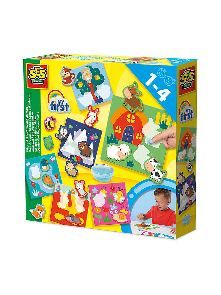 SES Kreativset "My first - Wo lebe ich? Tieraufkleber" - ab 12 Monaten - onesize