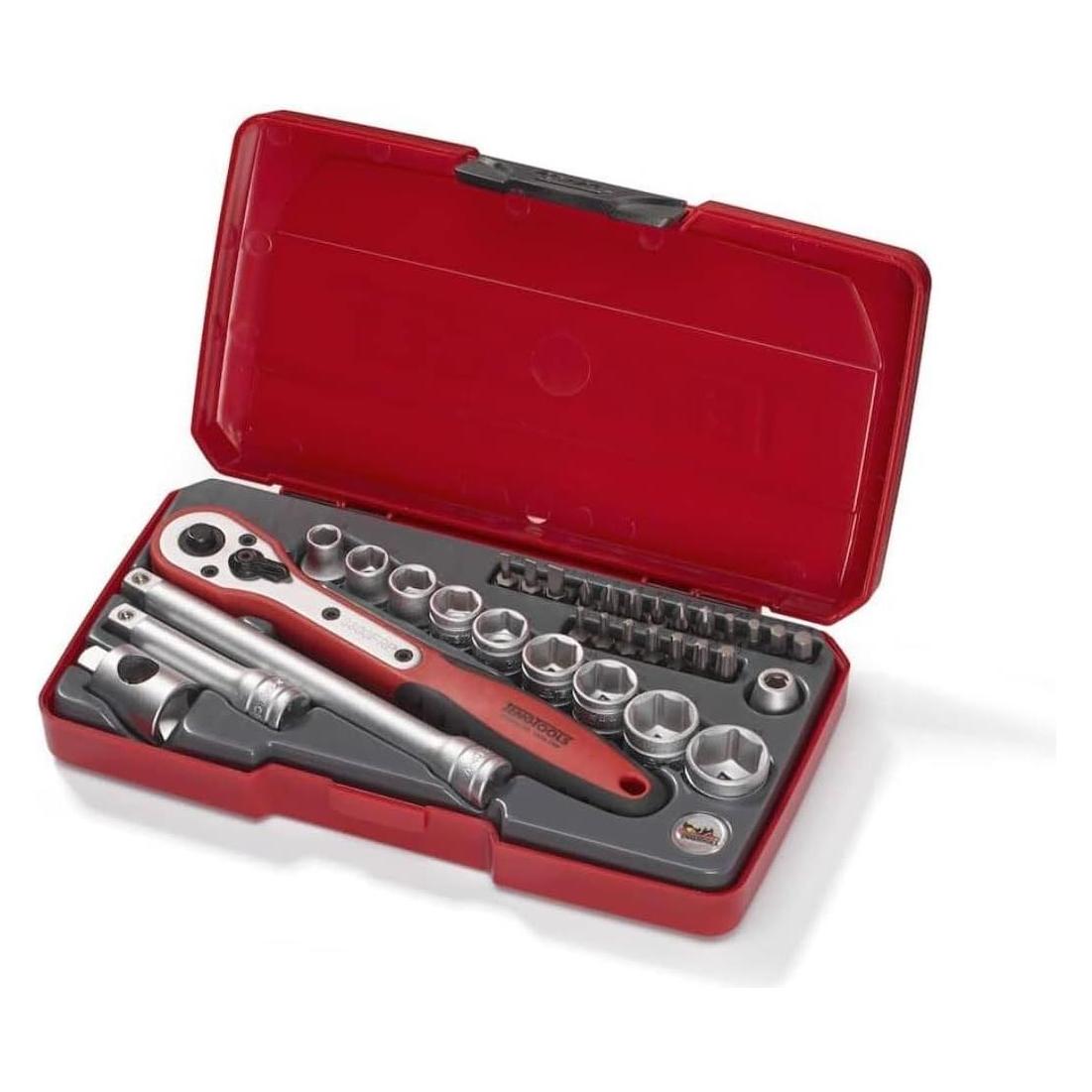 Teng Tools 167310101 T3834 Steckschlüssel- und Bit-Satz 3/8" 8-19mm 34 Stück (19 mm, 8 mm) (T3834)