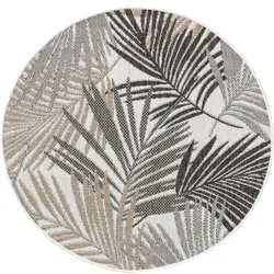 benuta Nest In- & Outdoor-Teppich Rund Cleo Schwarz ø 150 cm rund - Teppich für Balkon, Terrasse & Garten