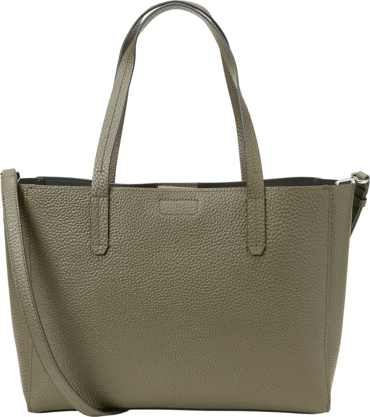 Marc O' Polo Shopper "BUSIN", Damen, Gr. B/H/T: 37cm x 28cm x 13cm, grün (oliv), Leder, MARC O'POLO ACCESSORIES, unifarben, Taschen Shopper, Businesstasche, Schultertasche, mit herausnehmbarem Laptopfach