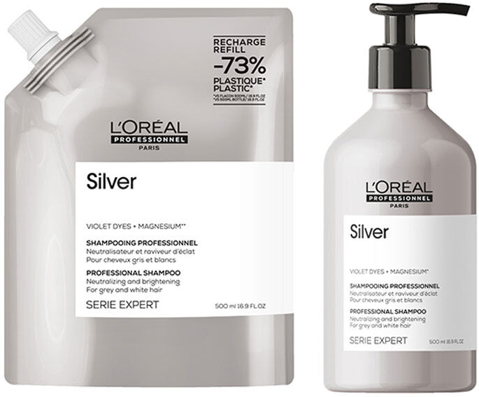 L'Oréal Professionnel L’Oréal Professionel Serie Expert Silver Shampoo 500ml & Refill Pac