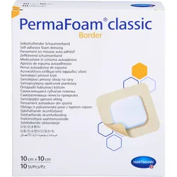 Permafoam Classic Border Schaumverband 10x10 cm 10 ST