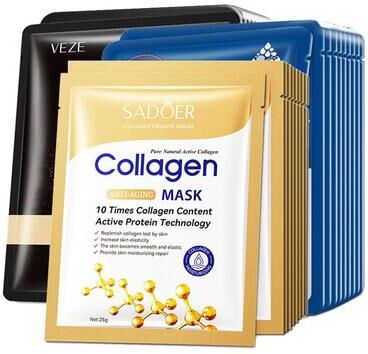 DynamicDeals Hyaluronic Acid Collagen Face Mask Korean Sheet Masks For Deep Moisturizing, Firming Hydrating Skincare collagen 20 Pcs
