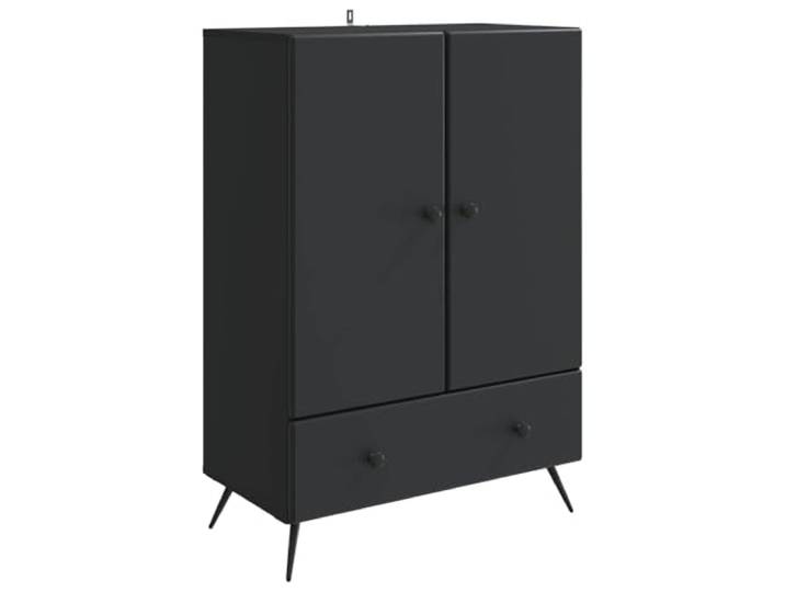KPOTUERTU Sideboard Schwarz 66 x 34,5 x 95 cm Holzwerkstoff Klassisches Design, zeitloser Look, vielseitig einsetzbar, reichlich Stauraum, saisonale Deko, einfache Montage