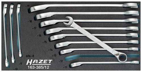Hazet 163-385/12 163-385/12 Knarren-Ring-Maulschlüssel-Satz 12teilig Schlüsselweite (Metrisch) 8 - 19mm
