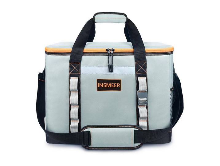 LuxusKollektion Kühltasche Kühltasche 48L faltbar Isoliertasche wasserdicht Camping Grau