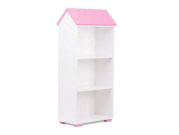 KONSIMO® Standregal PABIS Kinderregal Bücherregal Hausform, in Pastellfarben, geräumiges Bücherregal für Kinderzimmer