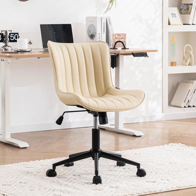 YOUNIKE Ergonomic Office Chair Swivel Armless Desk Chair with Wheels
