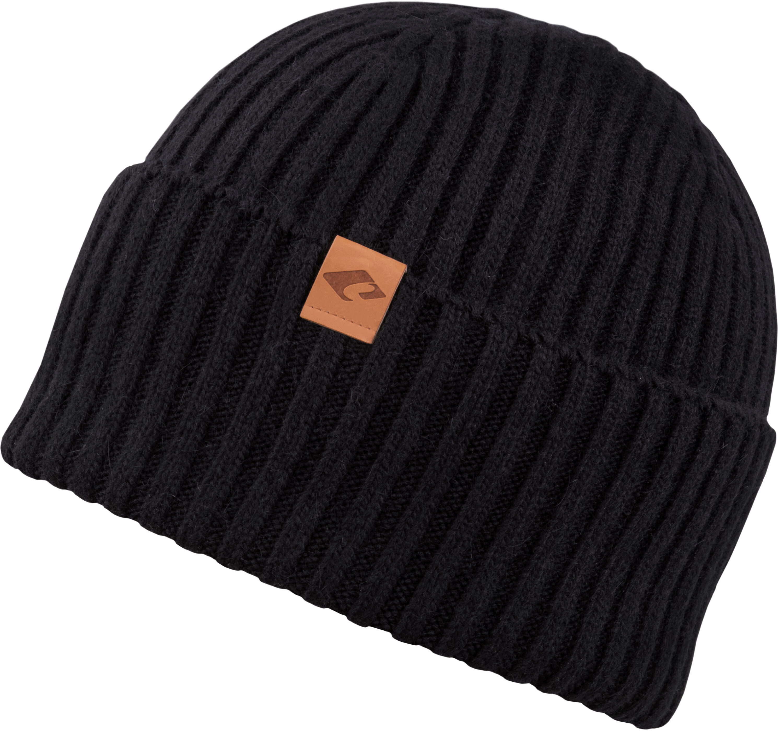 Beanie CHILLOUTS "Justin Hat", Herren, schwarz, Strick, Kunstfaser, unifarben, Mützen Beanie, mit Chillouts-Logo am Saum schwarz Einheitsgröße