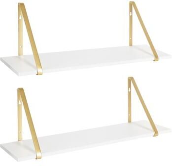 Kate and Laurel Soloman Wood 2 Piece Shelves with Metal Brackets