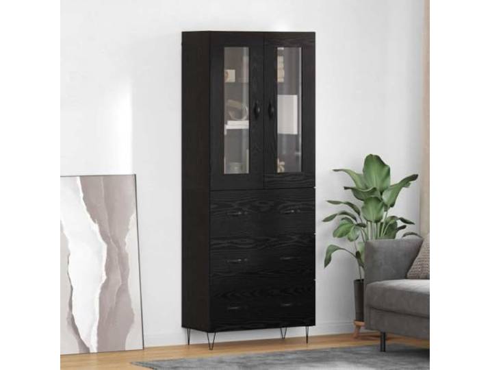 HEFZGDB Modernes Highboard mit Metallfüßen, Weißes Highboard für Wohnzimmer, Stilvolles mit viel Stauraum, aus Holzwerkstoff mit glatter Oberfläche