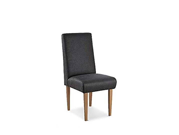 CAVADORE Esszimmerstuhl Kira, Polsterstuhl für Küche, Esszimmer oder Wohnküche in Büffellederoptik, Passend zur Küchengarnitur Kira, 48 x 103 x 62, Mikrofaser: dunkelgrau