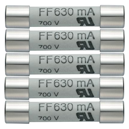 Testo Sicherung Multimetersicherung 5er Set tzsicherungen 630mA/600V (0.63 A) (0590 0007)