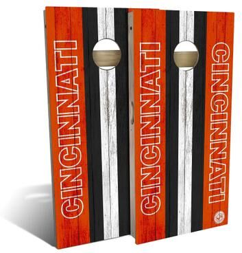 Skip's Garage Cincinnati Football Outdoor Cornhole Board Set