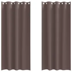 vidaXL Verdunkelungs-Vorhänge mit Ringen 2 pcs Dunkelbraun