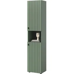 SCHUHSCHRANK grün, Flurschrank 40 x 192 cm, Türanschlag wechselbar