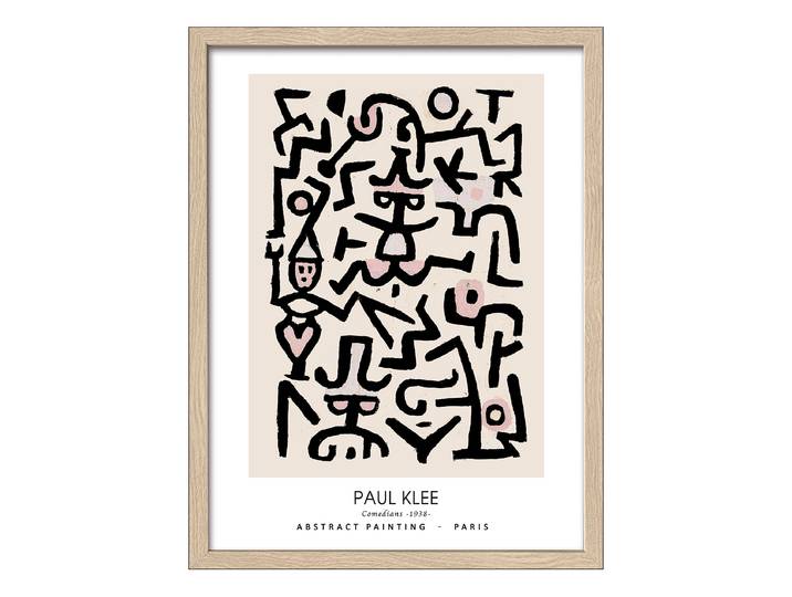 Bild Paul Klee - Comedians, 1938 Glas: Floatglas Rahmen: Mitteldichte Holzfaserplatte MDF , foliert Schwarz/Beige 33 x 43 x 1cm
