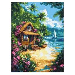 Ideyka Malen nach Zahlen - Haus in den Tropen 30x40cm (66129042)