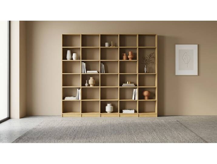 Bibliothèque haute sur mesure Pickawood Chêne Naturel huilé